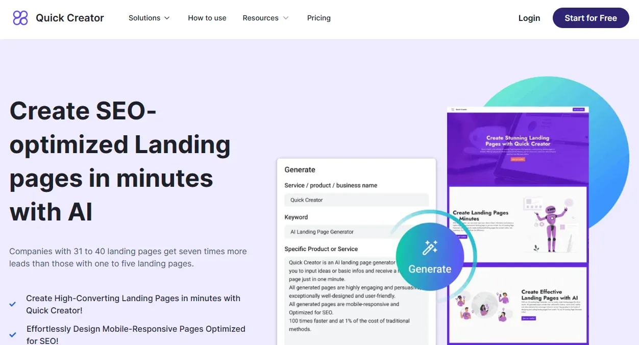Quick Creator - AI Landing Page Builder quick creator ai, quick creator landing page, quick creator reviews, quick creator pricing