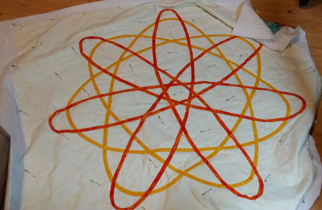 Spirograph quilt using Island Batik fabrics and Aurifil thread