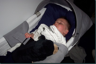 Alexey in a bassinet.