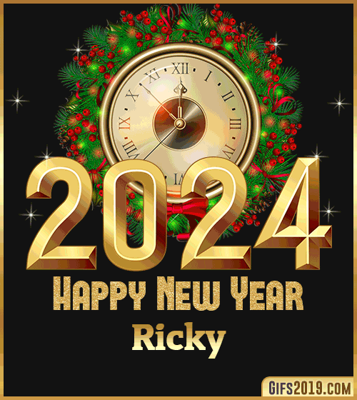 Gif wishes Happy New Year 2024 Ricky