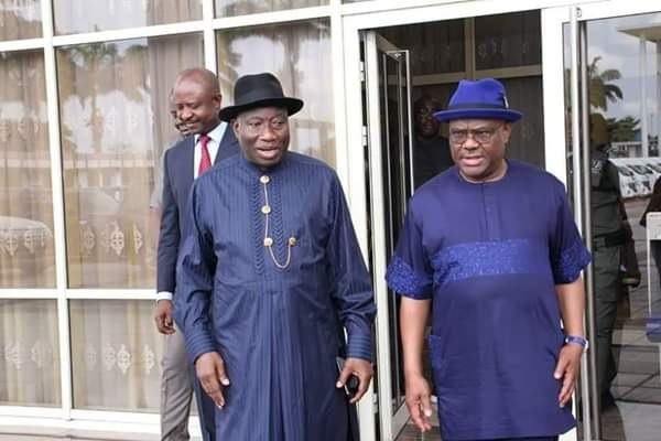 Gov. Wike Receives Goodluck Jonathan And Mama Peace In Rivers