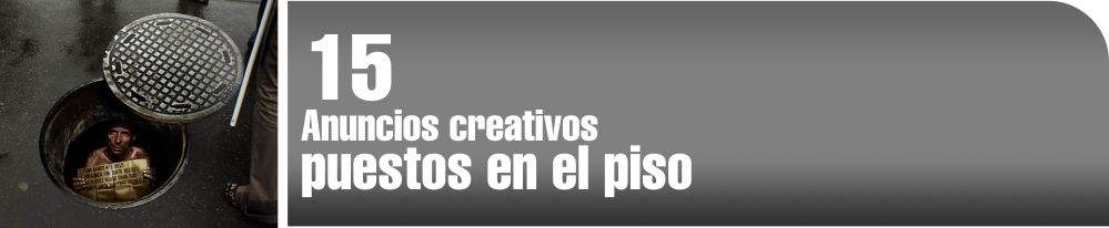 Adhesivos. Anuncios creativos puestos en el piso