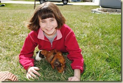 Charlotte with Spotty and Humphrey