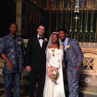 Uncle Femi Kuti with Niece at her wedding in the UK