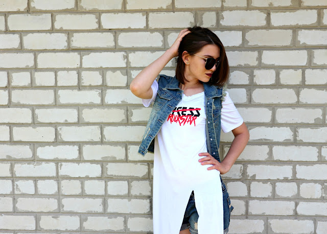 Asymmetrical Slit T-Shirt