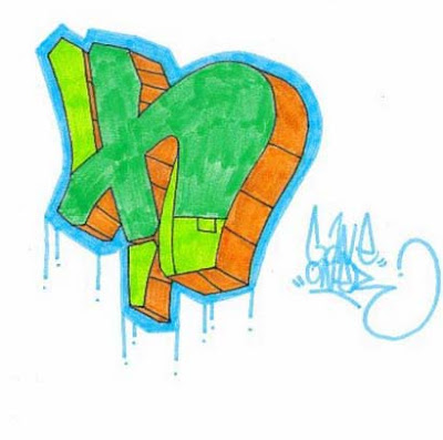 Full Graffiti Alphabet letter H