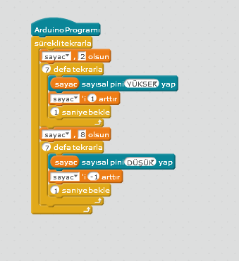 Birden Fazla Led Yakma(Kara Şimşek)- Mblock İle Arduino Örnekleri