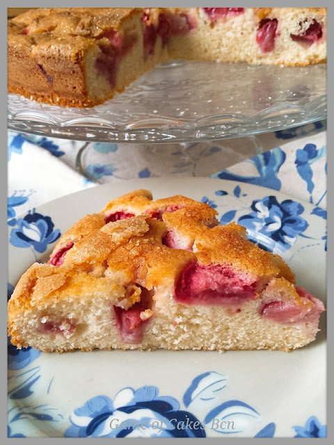 tarta de vainilla y fresas