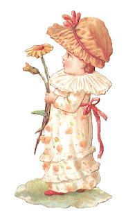 girl holding flower digital clipart