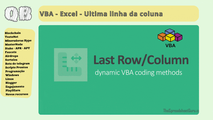 VBA - Excel - Ultima linha da coluna