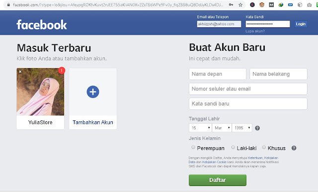 akun facebook diblokir sementara