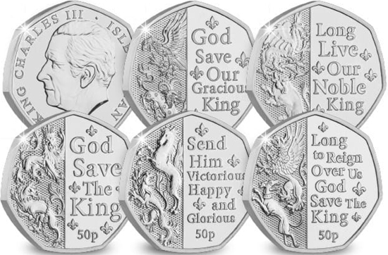 Isle of Man 50 pence 2023 - Coronation of His Majesty King Charles III