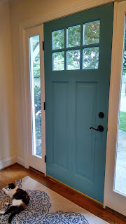 vibrant blue front door