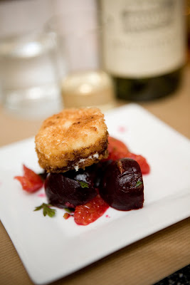 beet, tangerine and goat cheese salad