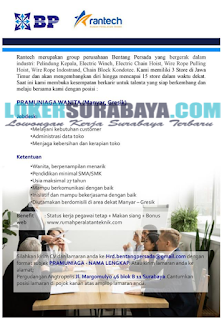 Karir Surabaya Terbaru di CV. Bentang Persada Group (Rantech) Juni 2019