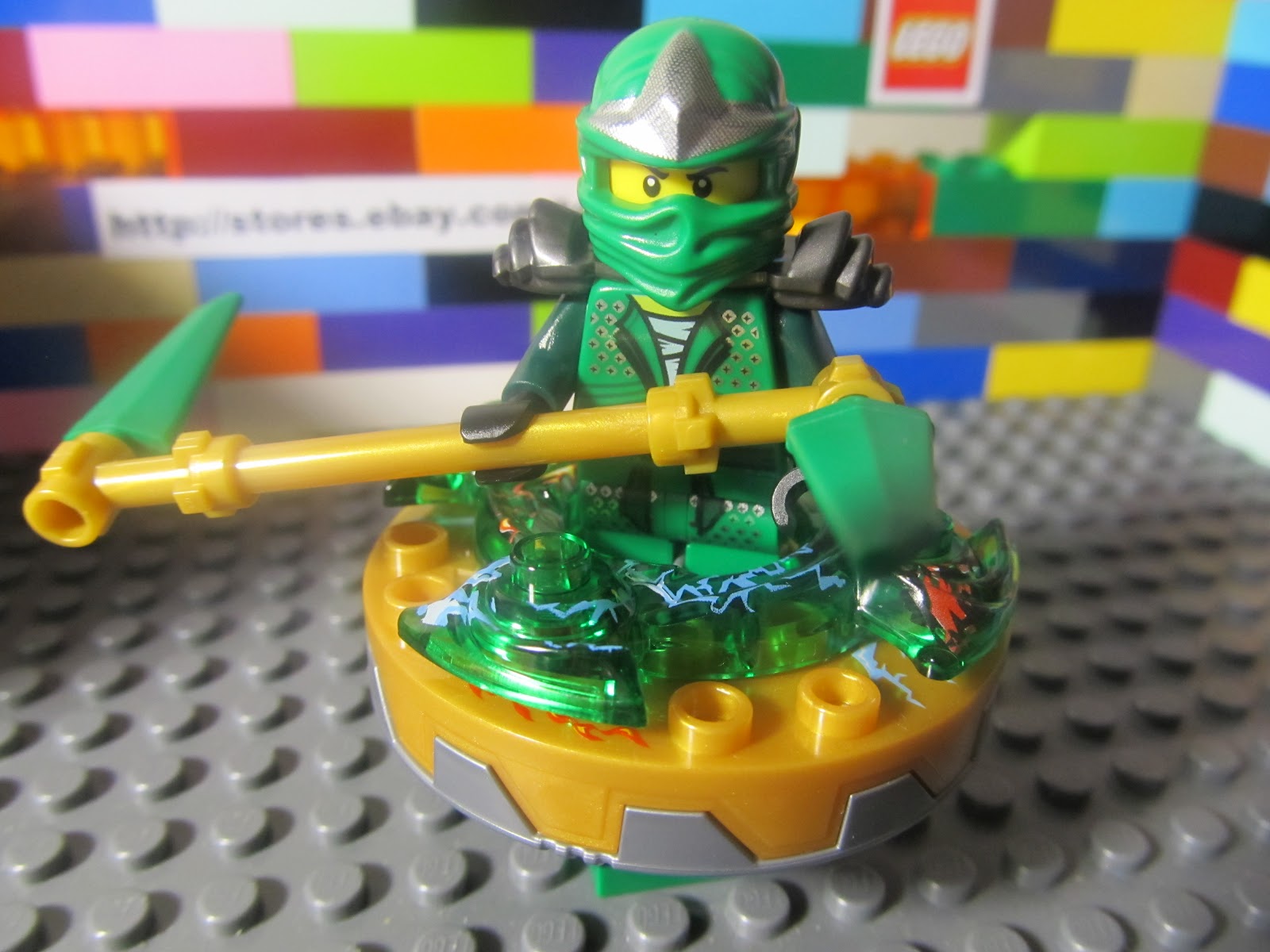 Lego Ninjago 9574 LLOYD ZX GREEN NINJA minifigure + spinner weapons ...