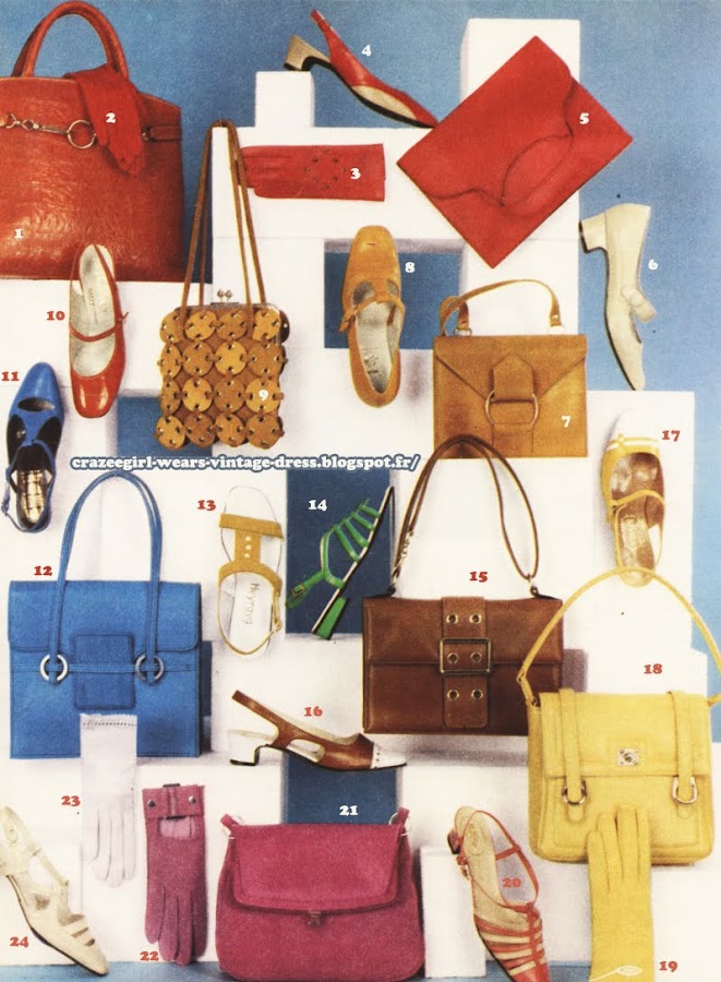 Accessories - Belts, gloves, bags, shoes - 1967 60s 1960 mod