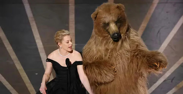 Jimmy Kimmel reveals which celebrity was in 'Cocaine Bear' suit at Oscars