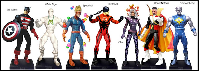 <b>Wave 27</b>: USAgent, White Tiger, Speedball, Tarantula, Clea, Count Nefaria and Diamondhead