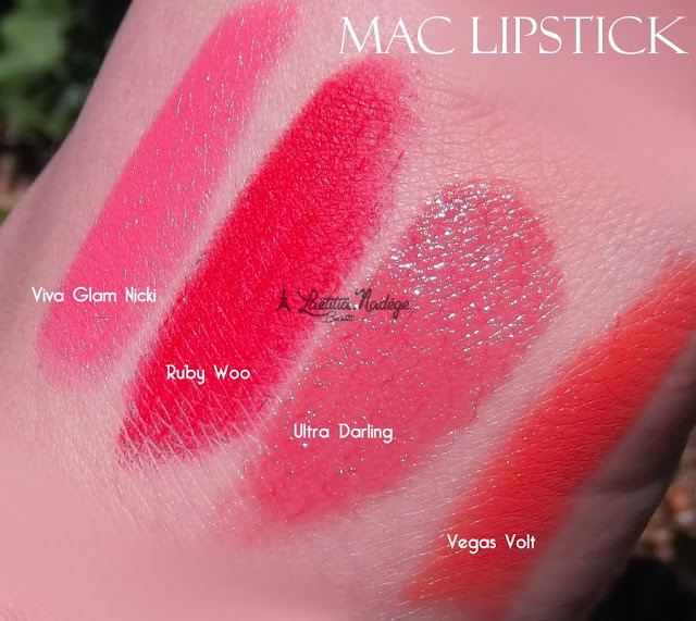  MAC COSMETICS Vegas Volt.Ultra Darling.Ruby Woo.Viva Glam Nicki Lipsticks.