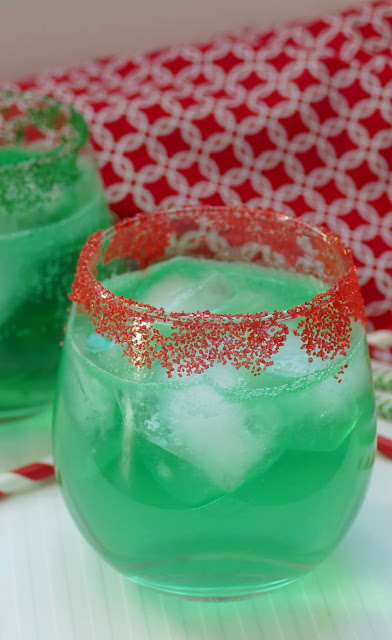 cocktail with red sprinkles garnish