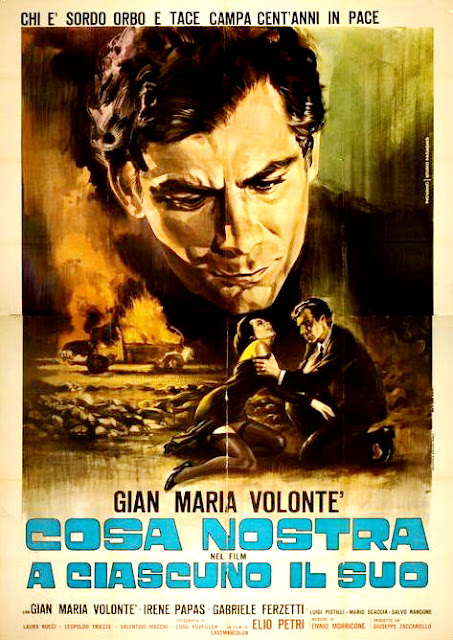 A CIASCUNO IL SUO. Italia. Cartel. Autor: Mario Piovano / Studio Paradiso. A CADA UNO LO SUYO. A ciascuno il suo. 1966. Italia. Dirección: Elio Petri. Reparto: Gian Maria Volonté, Irene Papas, Gabriele Ferzetti, Salvo Randone, Luigi Pistilli, Laura Nucci, Mario Scaccia, Luciana Scalise, Leopoldo Trieste.