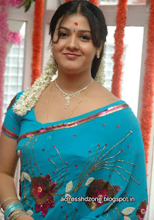 Jyothi Krishna in Blue saree 