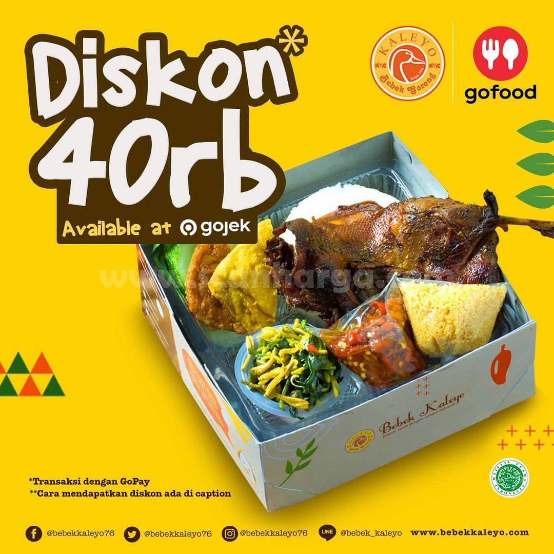 Promo Bebek Kaleyo Diskon Rp 40.000 Khusus Pesan via Gofood