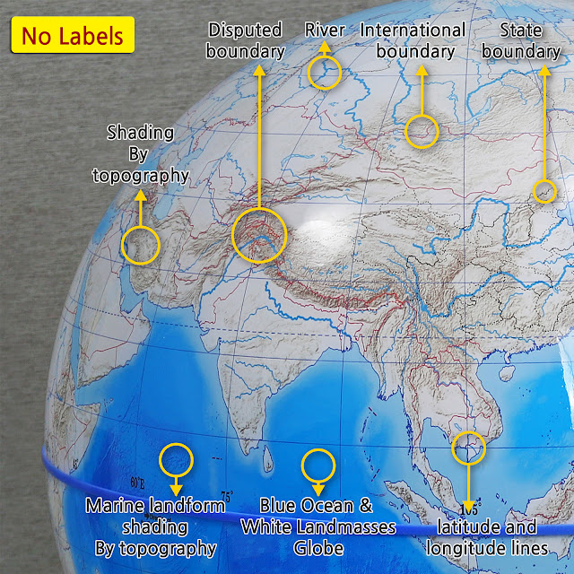Blank Globe, Outline Globe, Blank White Globe, Floor Globe, Standing Globe, Geographer, Educational toys.