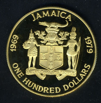 Jamaica 100 Dollars Gold coin