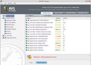 AVG PC tune up-Windows optimizations software