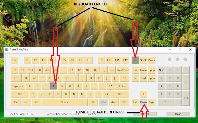 Aplikasi cek keyboard Aqua's KeyTest