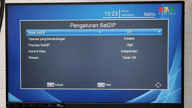 Menu Pengaturan Sat2IP di Set Top Box Tanaka DVB-T2