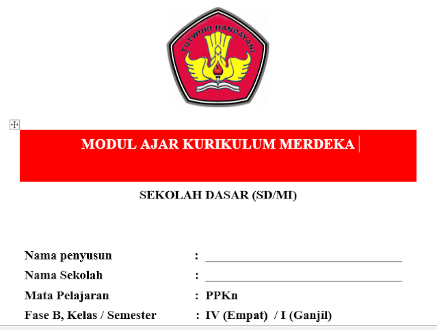 Modul Ajar IKM Kelas 4 SD Semester 1