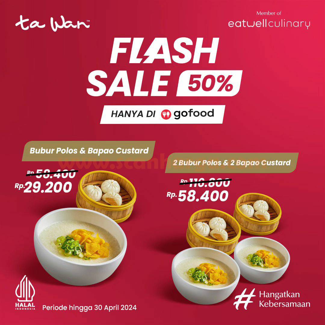 Promo Ta Wan Flash Sale Gofood Diskon 50%
