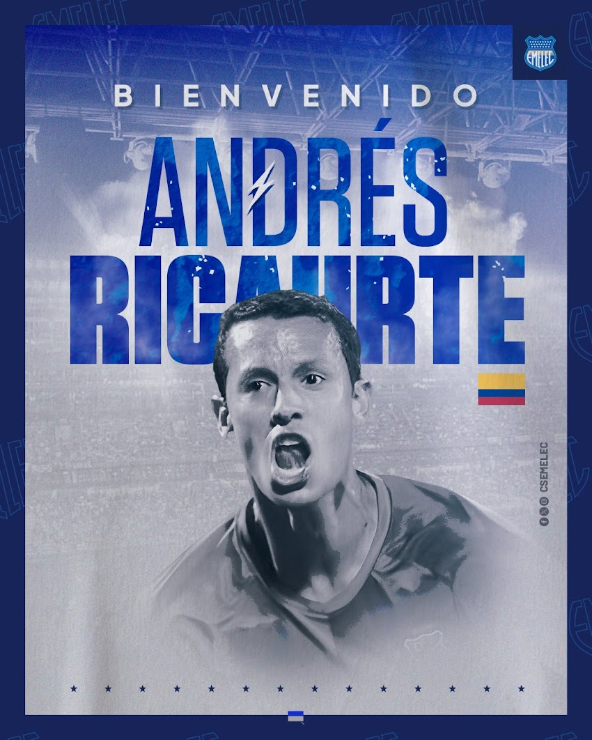Andrés Ricaurte, nuevo jugador de Emelec por un año como jugador libre. 