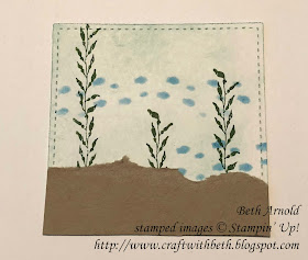 Craft with Beth: Stampin' Up Sea of Textures Shaker Card Sponging Masking Sand Dollars