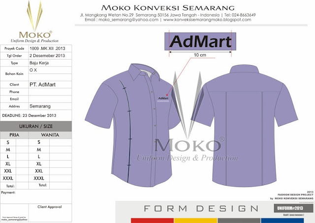 CONTOH PAKAIAN SERAGAM SWALAYAN PT.ADMART