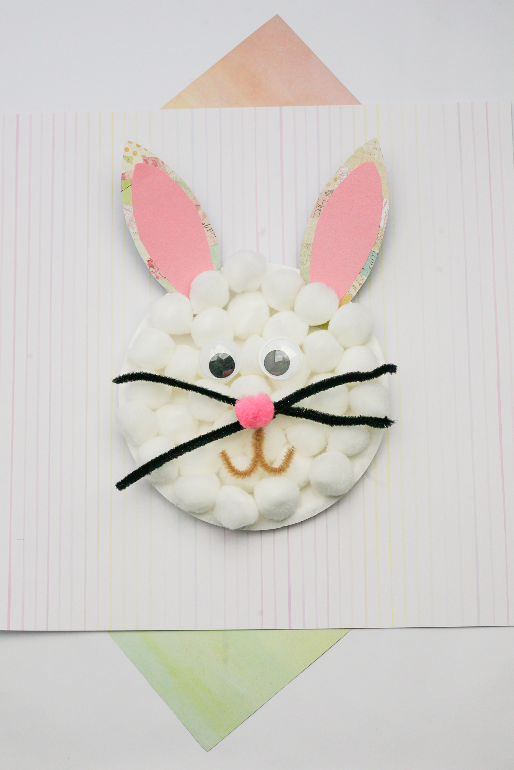 Easy Pom Pom Painted Easter Bunny Craft - Happy Toddler Playtime