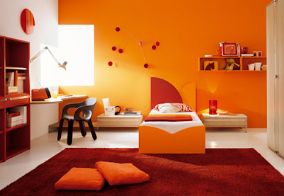 Habitación para niño naranja