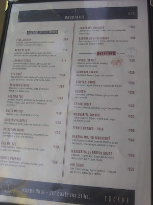 Tucson Steak House & Bar's menu in Cordoba, Argentina