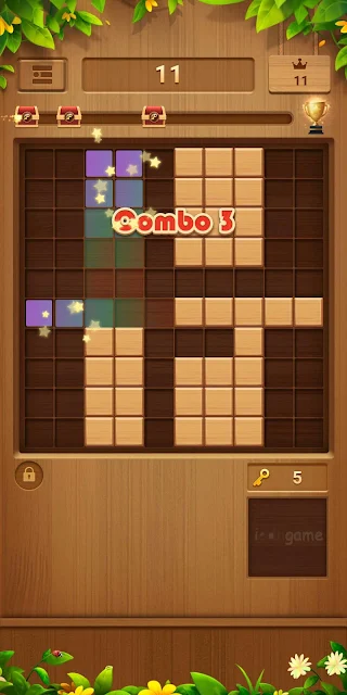 لعبة Block Puzzle Free Classic Wood Block Puzzle Game | لعبة بازل تركيب المربعات الخشبية بصف واحد