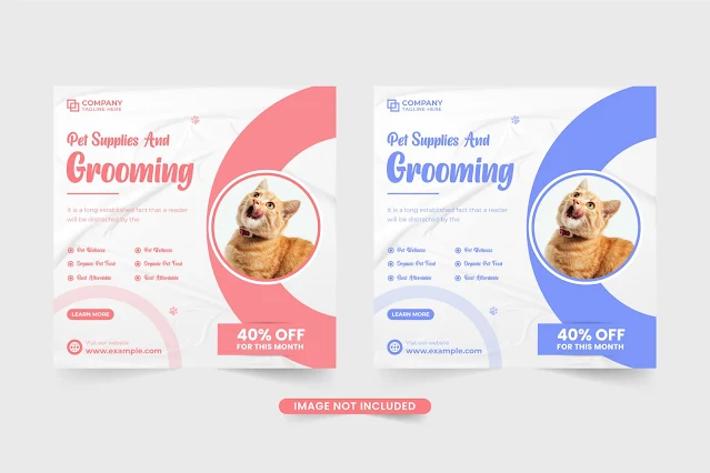 Pet grooming shop promotion template free download