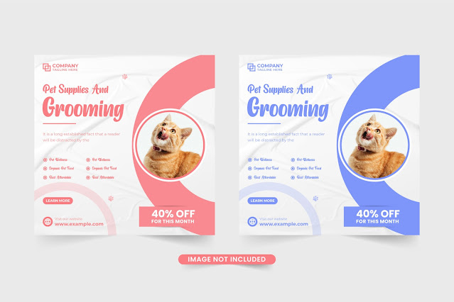 Pet grooming shop promotion template free download