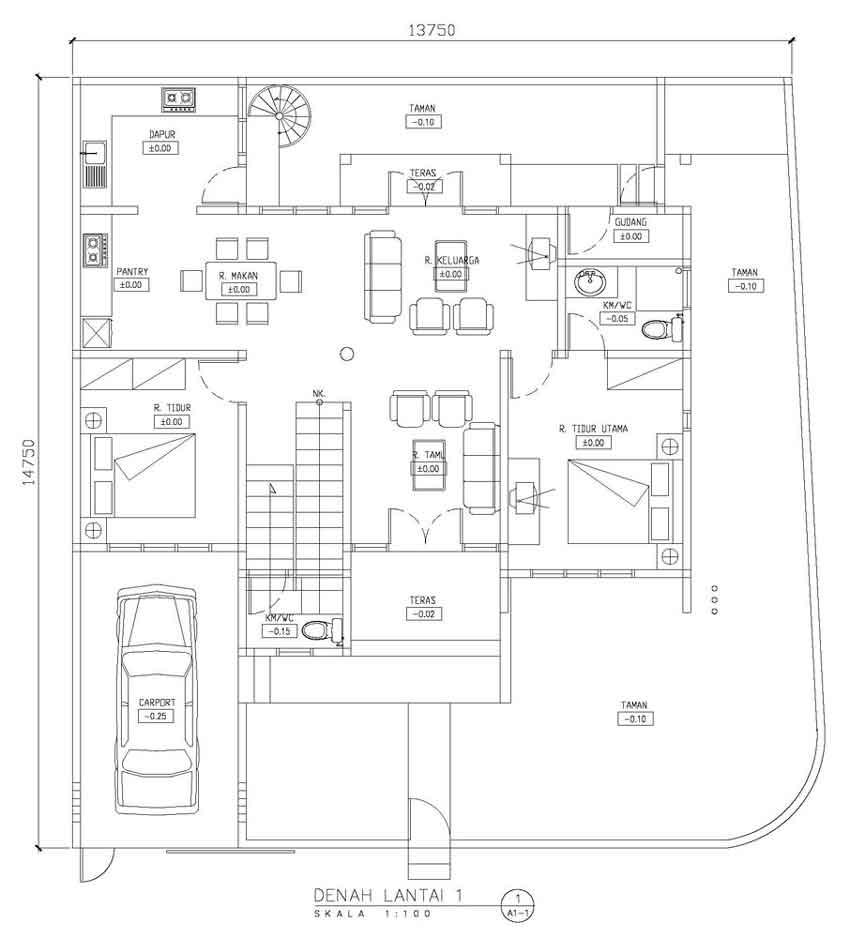 Contoh Denah  Rumah  Sudut HOOK  Gambar Desain Rumah  