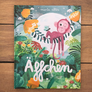 "Äffchen" von Marta Altés, erschienen im Bohem Verlag,40seitiges Bilderbuch für Kinder ab 3 Jahren, Rezension von Kinderbuchblog Familienbücherei