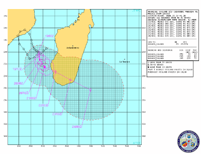 Sistema de prevision tormenta tropical, Madagascar, 19 de Febrero 2013