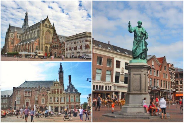 Grote Kerk o Iglesia de San Bavon, Stadhuis o Ayuntamiento, Estatua de Cooster en Grote Markt de Haarlem
