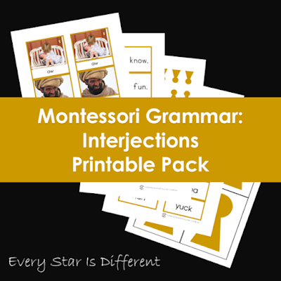 Montessori Grammar: Interjections Printable Pack