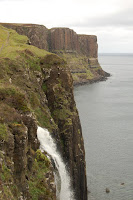 Waterfall in foreground of Kilt Rock